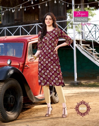 Diya trendz Garden city vol 8 Rayon casual kurtis wholesaler