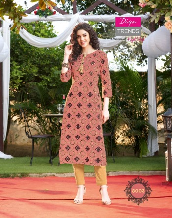 Diya trendz Garden city vol 8 Rayon casual kurtis wholesaler