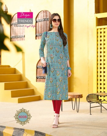 Diya trendz Garden city vol 8 Rayon casual kurtis wholesaler