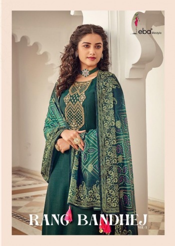 Eba Lifestyle Rang Bandhej Chinon Salwar Kameez wholesaler