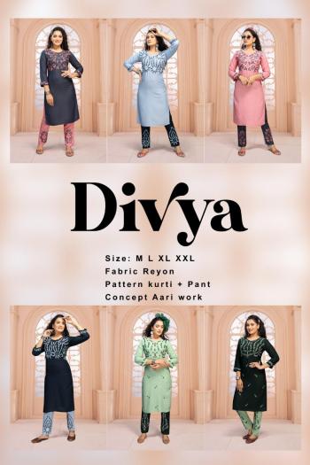 Fashion Divya kurtis with pant catalog