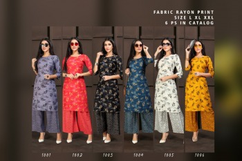 Fashion Talk Bandhani Rayon Kurtis with Palazzo catalog