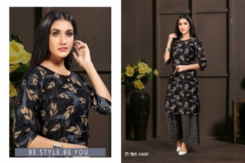 Fashion Talk Bandhani Rayon Kurtis with Palazzo catalog