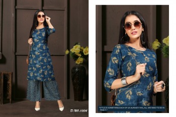 Fashion Talk Bandhani Rayon Kurtis with Palazzo catalog