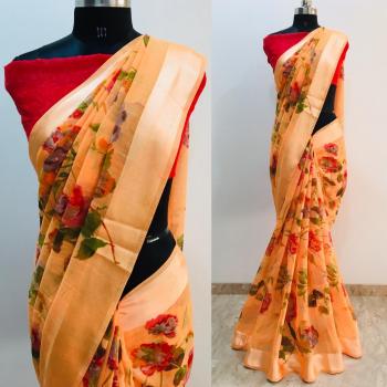 Flowery vol 3 Cotton Satin Patta Concept Saree wholesaler