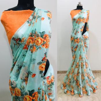 Flowery vol 3 Cotton Satin Patta Concept Saree wholesaler