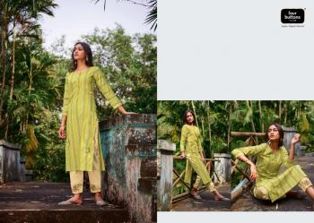 Four Button Ivory Cotton kurtis with pant catalog wholesaler