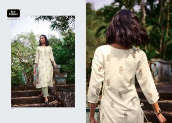 Four Button Ivory Cotton kurtis with pant catalog wholesaler