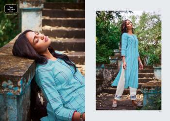 Four Button Ivory Cotton kurtis with pant catalog wholesaler