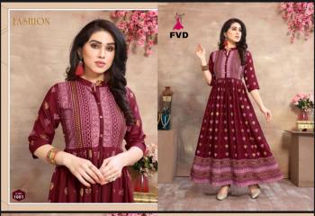 FVD Golden City party wear kurtis wholesaler