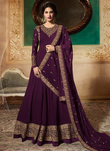 Glossy Georgette Anarkali Wedding Gown wholesale Price