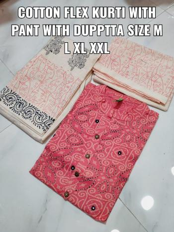 Hand work Jaipuri kurtis with pant and Dupatta