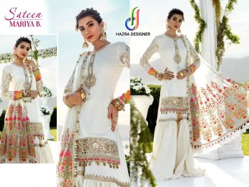 Hazra Designer Mariya B Sateen pakistani Suits