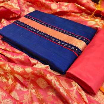 Heavy-Slub-Cotton-Dress-with-Banarasi-Dupatta-4