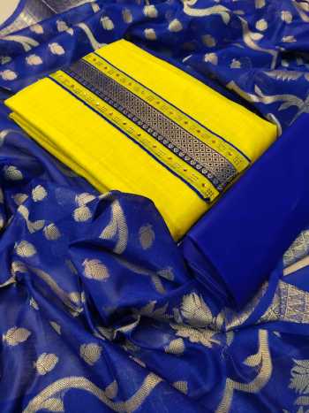 Heavy-Slub-Cotton-Dress-with-Banarasi-Dupatta-7