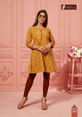 Hetvi Elan Lilan Print Short Umbrella Kurtis Wholesaler