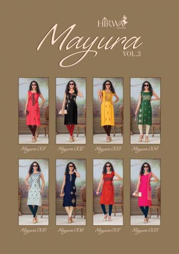 Hirwa Mayura vol 3 Rayon Daily wear kurtis Wholesaler