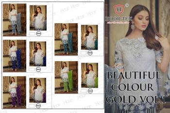 Hoor tex Beautyful colour Gold vol 1 pakistani Suits