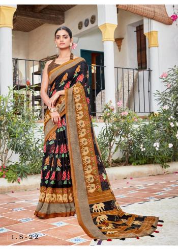 Ikkat Special linen fabric Saree wholesale Price