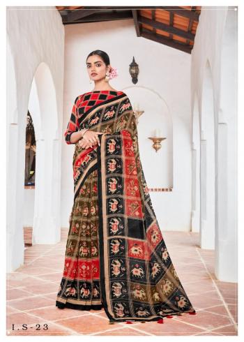 Ikkat Special linen fabric Saree wholesale Price