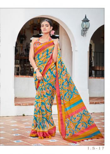 Ikkat Special linen fabric Saree wholesale Price