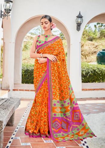 Ikkat Special linen fabric Saree wholesale Price