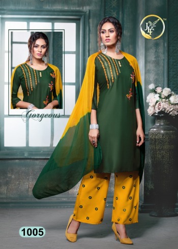 JLF Nargis Rayon kurtis with Palazzo and Dupatta wholesale Price