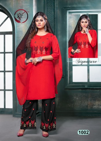 JLF Nargis Rayon kurtis with Palazzo and Dupatta wholesale Price