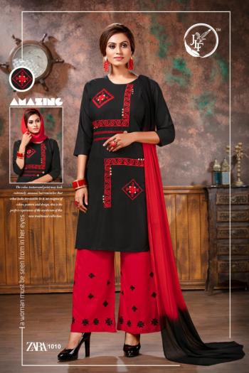 JLF Zara Rayon Kurtis with Palazzo and Dupatta