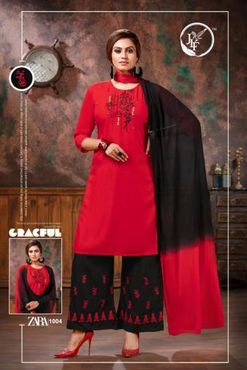 JLF Zara Rayon Kurtis with Palazzo and Dupatta