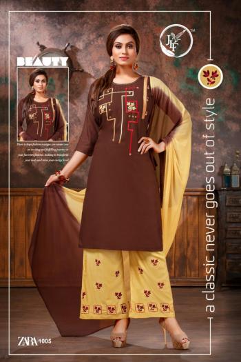 JLF Zara Rayon Kurtis with Palazzo and Dupatta