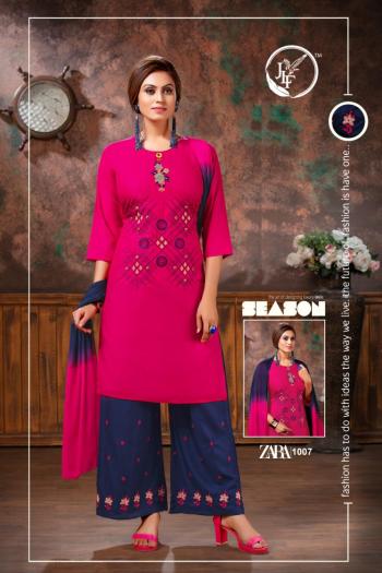 JLF Zara Rayon Kurtis with Palazzo and Dupatta