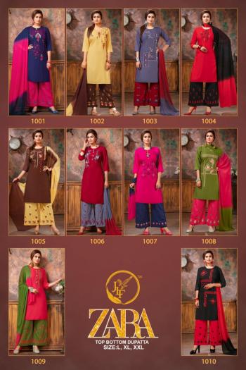 JLF Zara Rayon Kurtis with Palazzo and Dupatta