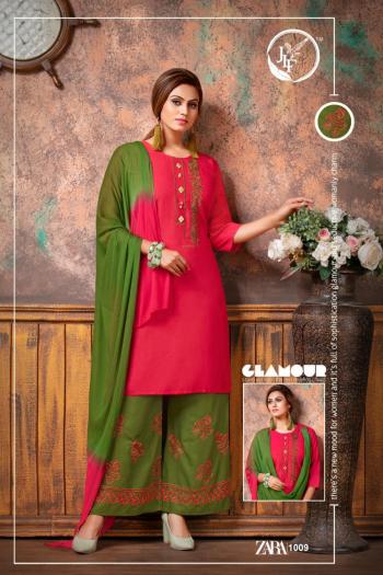 JLF Zara Rayon Kurtis with Palazzo and Dupatta