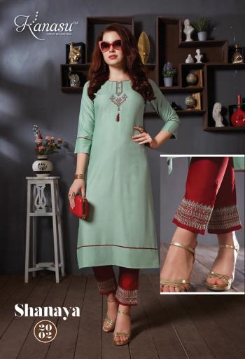 Kanasu Shanaya rayon Kurtis with pant buy wholesale price