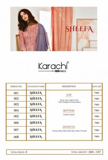 Karachi Cotton Sheefa Jam Satin Salwar Kameez wholesaler