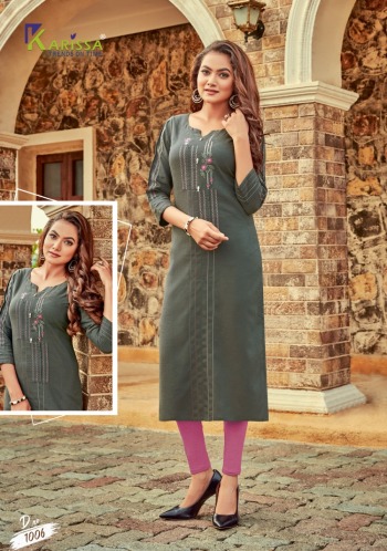 Karissa aarzoo Rayon hand work kurtis wholesaler