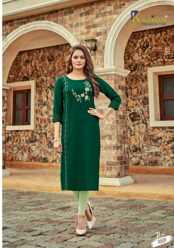 Karissa aarzoo Rayon hand work kurtis wholesaler