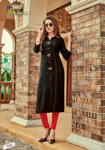 Karissa aarzoo Rayon hand work kurtis wholesaler