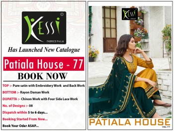 Kessi patiyala House vol 77 Georette punjabi Suits catalog