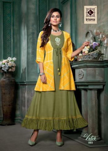 Kiana Velik Rayon Party wear kurtis wholesaler