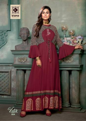 Kiana Velik Rayon Party wear kurtis wholesaler