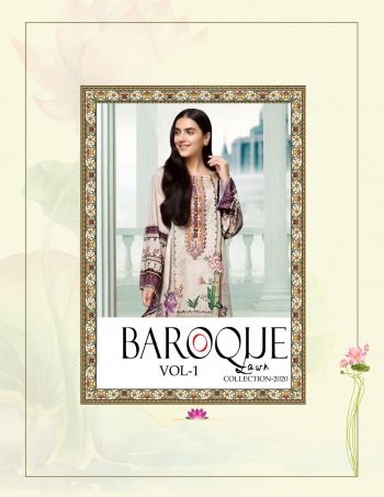 King Of Cotton Baroque lawn 2020 pakistani dress wholesale price