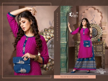 Kinti Hellaro kurtis with Skirt and purse catalog