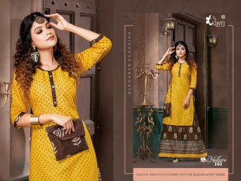 Kinti Hellaro kurtis with Skirt and purse catalog