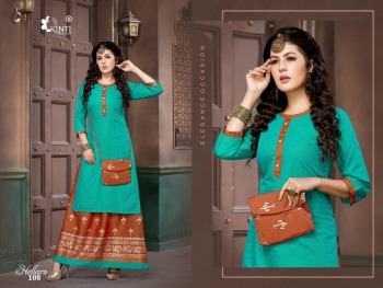 Kinti Hellaro kurtis with Skirt and purse catalog