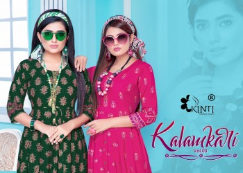 Kinti Kalamkari vol 3 Anarkali kurtis wholesaler