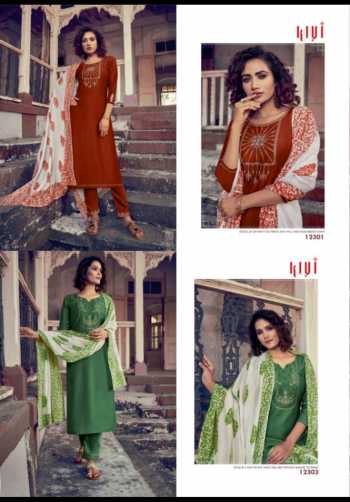 Kivi Purika Linen Silk Salwar Kameez wholesaler