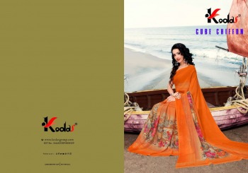 Kodas cube Chiffon dani Print Casual wear Saree catalog