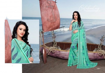 Kodas cube Chiffon dani Print Casual wear Saree catalog